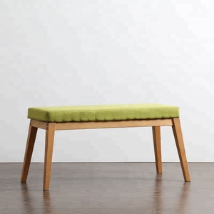 Moderna coperta imbottita panca con gambe in <span class=keywords><strong>legno</strong></span> e cuscino lungo fine letto sgabello panca per la camera da letto - Product Image 2