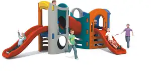 Mini anaokulu ticari plastik oyun evi açık oyun alanı slayt ve salıncak ile çocuklar için ev ve arka bahçe için uygun