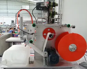 Semi-automatique à plat et carré bouteille machine d'étiquetage autocollant pour peut/pot