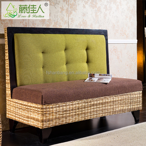Cabina doble moderna para restaurante Hotel estilo de ocio botón tapizado tela tapizado en marco de madera para muebles de sala de estar - Product Image 4