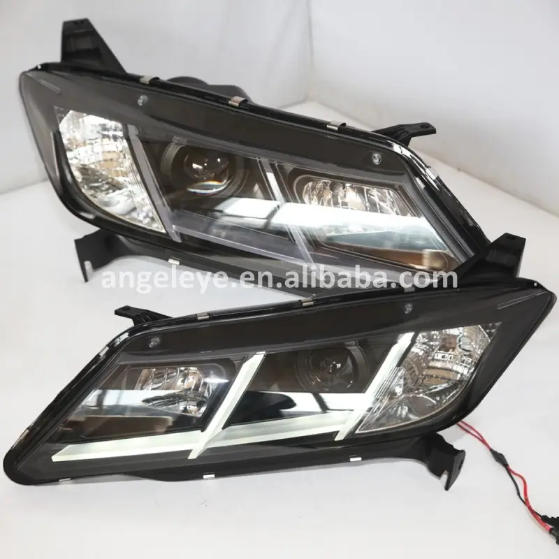 Per HONDA City 2015 anno Fari A LED lampada frontale di montaggio per la Città ha condotto le luci auto alloggiamento nero SN