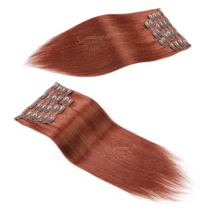 Extensions à Pince à Cheveux Remy 10 Pièces Épaisses Aux Extrémités Extensions de Cheveux Véritables Clip Avec Pince à Cuticules Extensions de Cheveux en 10 Pouces