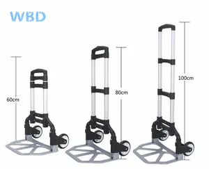 WBD Mini Portable Light Weight Aluminum Fold Airport Trolley Cart For Sale