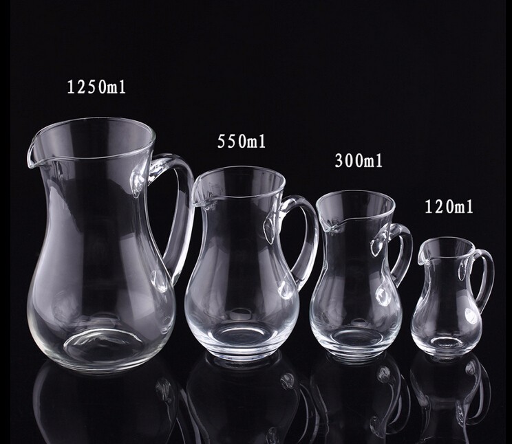 Clear Glass Jug Transparent Glass Pitcher Water Juice Drinking Jug