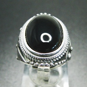 Ingrosso 925 Sterling Silver di alta qualità nero gioiello di pietra preziosa nero <span class=keywords><strong>onice</strong></span> anello di diamanti per <span class=keywords><strong>uomo</strong></span> - Product Image 4