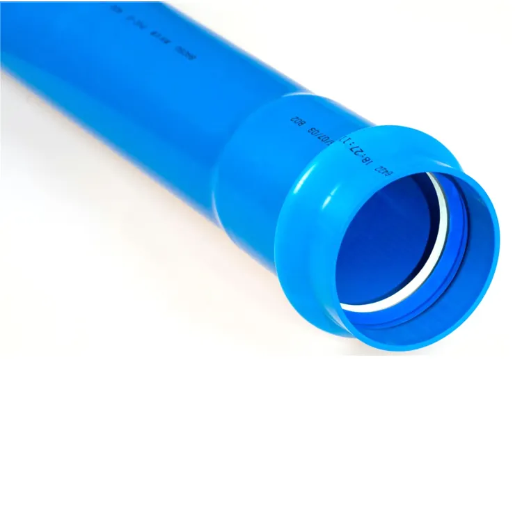 Haute Qualité Tubos Agua Pleine Forme 110mm-630mm Couleur Bleue Anneau En Caoutchouc PVC O PVC-O Tuyau