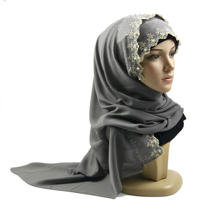 <span class=keywords><strong>Voile</strong></span> Hijab Fantaisie en Chiffon Georgette Épais pour <span class=keywords><strong>Femme</strong></span>, 31 Couleurs, Dentelle Bulle Unie, 70*180, Toutes Saisons, Usage Quotidien, Haute Qualité - Product Image 3