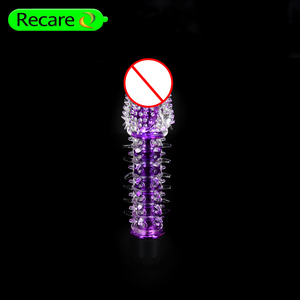Male Enhancer Mini Sex Vibrator Transparent Silicone Crystal Condom