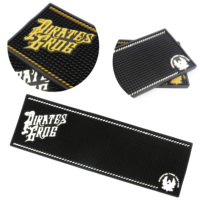 Tapis de bar noir en néoprène 3D souple antidérapant pour Jack Daniel's et Jagermeister