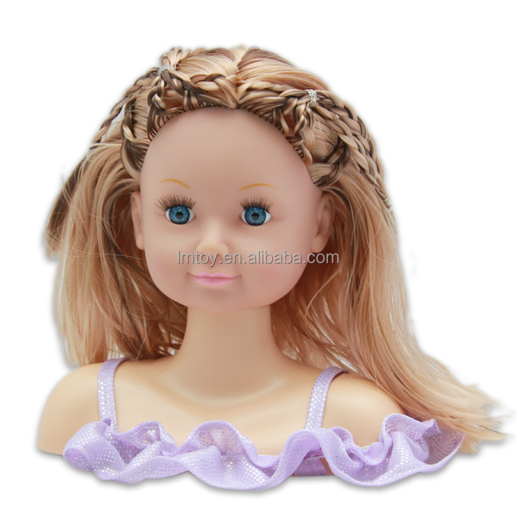 Cabeça de boneca realista estilo europeu, boneca com faixa de cabelo de 16cm, brinquedo infantil