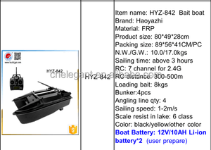 Bateau appât <span class=keywords><strong>de</strong></span> pêche radiocommandé, jouet, carpe - Product Image 3
