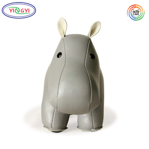 A493 classico ippopotamo grigio finta pelle animale fermalibri CPSIA decorazione Premium lavoro manuale all'ingrosso ODM OEM in pelle <span class=keywords><strong>animali</strong></span> imbalsamati - Product Image 4