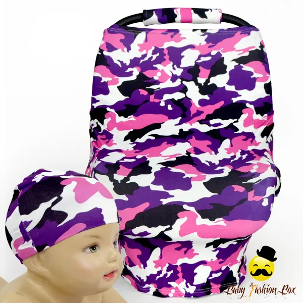 CT-87 Yihong factory hot sale multi-use stretchy car seat cover 5 in 1 breathable infant nursing cover scarf