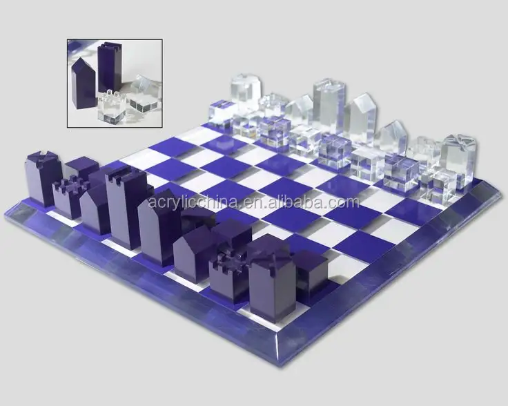 Custom LED Chinese Acrylic Chess Board Box Acrylic Chess Board Game Sets Service Handmade