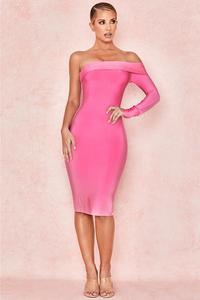 2023 nuovo arrivo solido vestito Sexy aderente elegante scava fuori fasciatura <span class=keywords><strong>Mini</strong></span> abiti donna abiti una spalla <span class=keywords><strong>viola</strong></span> Club Dress - Product Image 3