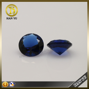 Ronda brillante corte <span class=keywords><strong>cristal</strong></span> zafiro azul piedra en bruto para joyeria - Product Image 2