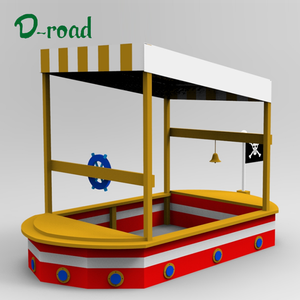 بيت لعب رملي خشبي للحديقة بهيكل وألعاب خارجية أخرى مع غطاء ومجموعة لعب للأطفال - Product Image 3