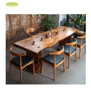 Home Furniture Solid Wood Pine Slab Table Live Edge Slab Table