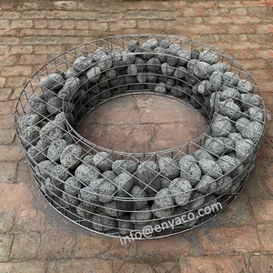 Table en béton pour foyer extérieur personnalisée, foyer en métal pour jardin, barbecue, cheminée avec pierre <span class=keywords><strong>gabion</strong></span> - Product Image 4