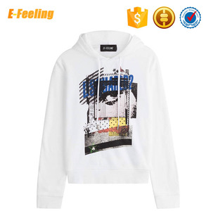 Sublimación de Impresión Unisex Algodón Atlético Blanco Sudadera Con Capucha Personalizado - Product Image 1