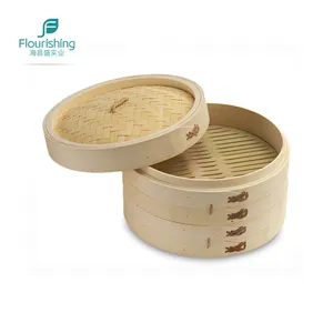 Cuisine eco friendly bois panier À Vapeur En Bambou pour la vente en gros