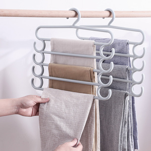 Venta caliente ahorrador de espacio S-Tipo de múltiples capas de tela pantalones de pp tela rack percha trouser Hanger Pantalones - Product Image 6