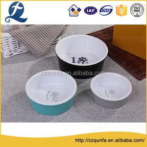 Commerce assurance empreinte chien chat mangeoire ronde en céramique bols pour animaux domestiques - Product Image 1