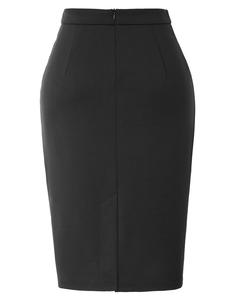 <span class=keywords><strong>Jupe</strong></span> <span class=keywords><strong>crayon</strong></span> courte élégante pour femme, <span class=keywords><strong>taille</strong></span> <span class=keywords><strong>haute</strong></span>, décorée de boutons, fendue à l'arrière - Product Image 3