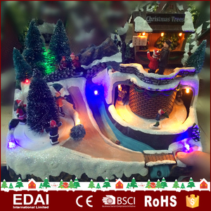 Colorful LED music DORP met beweging Christmas figures polyresin Christmas village housing resin - Product Image 4