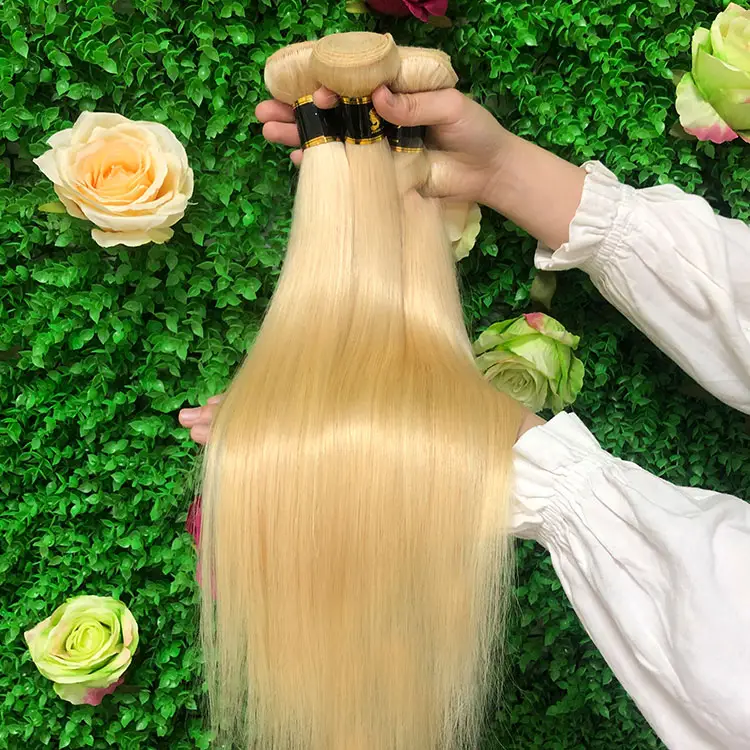 Remy Pure Raw Blonde Indisch Haar, Natuurlijke Enkele Donor Raw Indian Blond Haar Weave, real 613 Platinum Blonde Indiase Tempel Haar