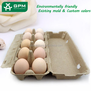 Alta Calidad Cajas De Embalaje De Huevos <span class=keywords><strong>10</strong></span> hoyos pulpa de papel bandeja del huevo - Product Image 1