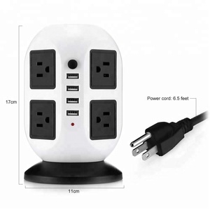 Venta directa del proveedor <span class=keywords><strong>8</strong></span> vías 4 puertos USB Regletas de alimentación Protector contra sobretensiones Enchufe eléctrico - Product Image 6