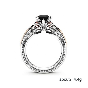 Caoshi Fashion Jewelry Princess Cut Zircon <strong>Ring</strong> Silver <strong>Black</strong> Stone <strong>Ring</strong> Dainty Style <strong>Black</strong> <strong>Ring</strong> Women - Product Image 3