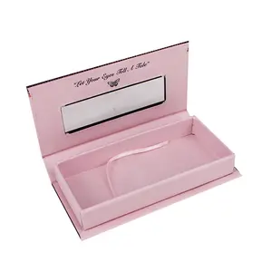 저렴 한 핑크 종이 자석 속눈썹 포장 상자 사용자 지정 속눈썹 포장 상자