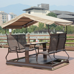 Offre Spéciale extérieure en métal patio balançoire chaise pour 4 personnes avec auvent de jardin - Product Image 2