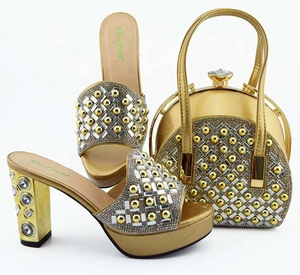 Ensemble Chaussures et Sac Africains de Haute Qualité AB8584 / Talons Hauts de Soirée Nigérians avec Sac Assorti - Product Image 5