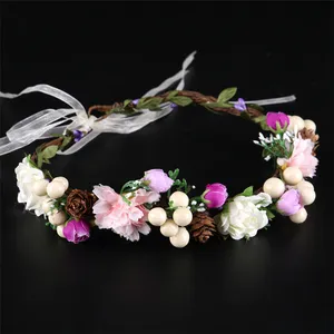 2018 New Fashion Women Lady girls Wedding Flower Wreath Crown Headband Floral Garlands Hair band Hair Accessories