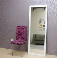 จีนการออกแบบที่กำหนดเองตกแต่งผนังแต่งตัวยืนสีขาวเต็มความยาวกระจกสำหรับห้องนอน