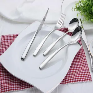 Gương Đánh Bóng Thép Không Gỉ Bạc Bộ Dao Kéo Sang Trọng Bộ Flatware