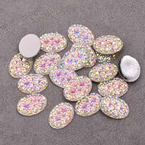 JUNAO Strass Ovali in Cristallo AB 13*18mm 20*30mm, <span class=keywords><strong>Pietre</strong></span> Cabochon Piatte in Resina, <span class=keywords><strong>Gemme</strong></span> Non Cucibili per Scrapbooking <span class=keywords><strong>e</strong></span> Fai-da-Te - Product Image 2