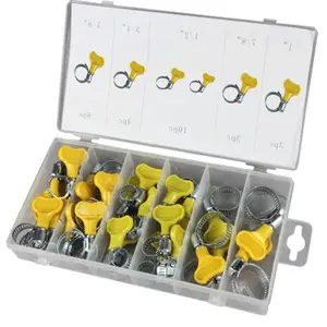 Manufacture Wholesale 26PC Twist Adjustable Key-Type Hose Clamp Kit