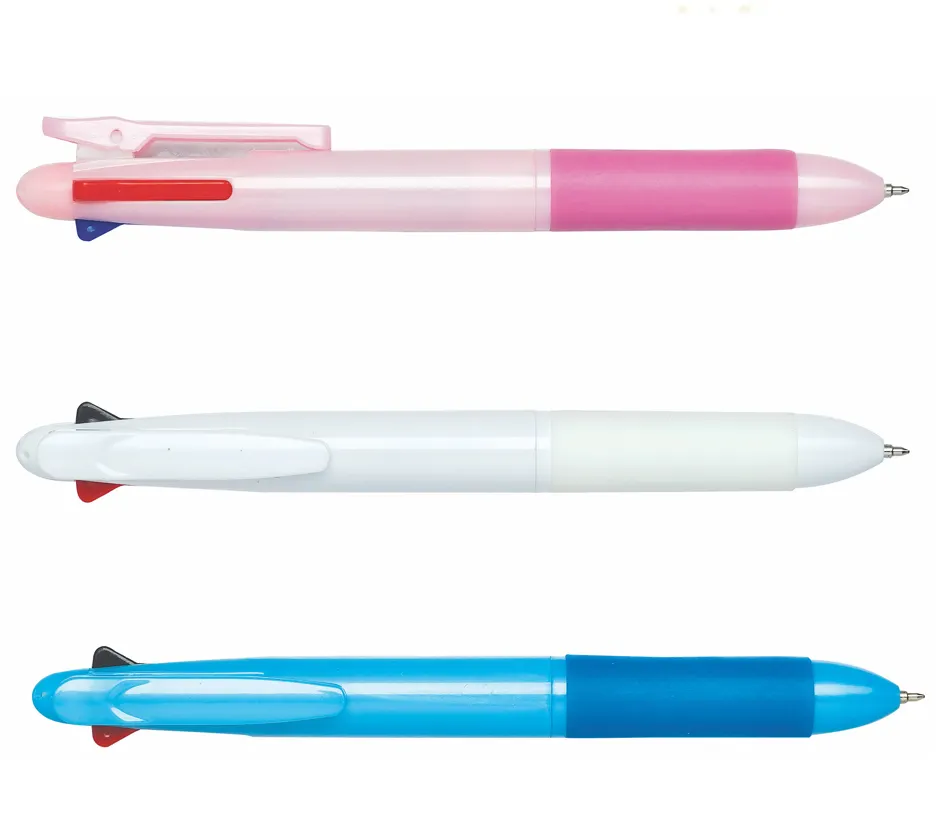 プロモーション用の1つの鉛筆のカスタムロゴが付いた4 in1マルチカラーボールペン
