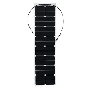 Eficiencia alta hasta 23% 12V 50W Panel solar semi flexible monocristalino para exteriores