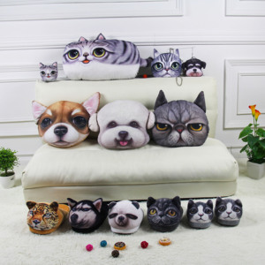 LK Venta caliente barato felpa interior lindo gato de peluche Animal zapatillas impresión perro zapatillas - Product Image 4