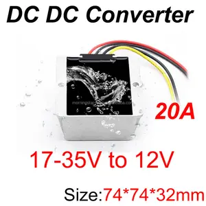 24V إلى 12V 20A (24VDC إلى 12VDC 20AMP) DC DC محوّل خفض الجهد الكهربائي المخفض للماء 240W B20-24-12 Daygreen CE مصدق