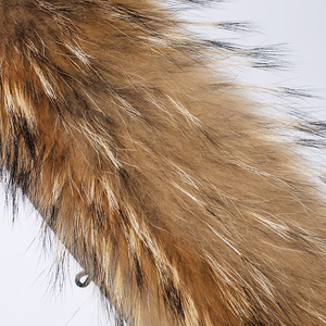 Collar de piel de mapache Real para Parkas, abrigo, capucha, decoración, cuello de piel peluda, calentador de cuello de invierno, chaqueta para hombres y mujeres, bufandas de piel genuina - Product Image 4