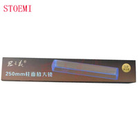 Loupe de lecture STOEMI 7514B 5X 250mm en acrylique en forme de barre avec ligne de lecture et règle droite
