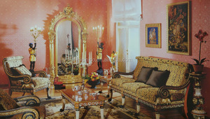 Juego de Sofás de Salón Estilo Real Italiano, Muebles de Salón de Diseño de Cisne de Lujo, Sofá de Color Brillante con Tallado Delicado - Product Image 5