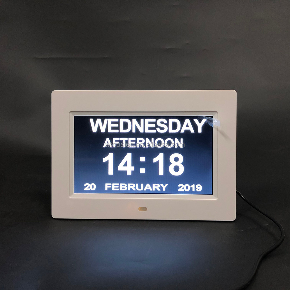 Большой светодиодный дисплей настольные часы 7 дюймов потеря памяти с цифровым календарем день часы для пожилых людей