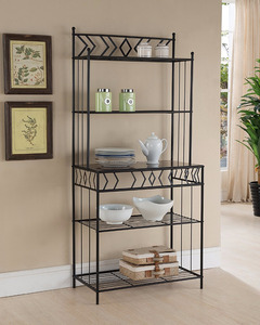 Nero Mobili In Metallo Con Finitura Nera 5-Tier <span class=keywords><strong>Bakers</strong></span> Rack di Stoccaggio Supporto Da Pavimento - Product Image 2